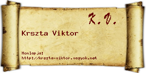 Krszta Viktor névjegykártya